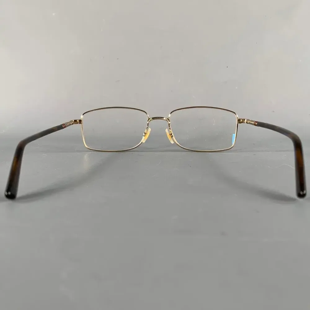 GUCCI Gold Tortoise Shell Metal Eyeglasses Frames